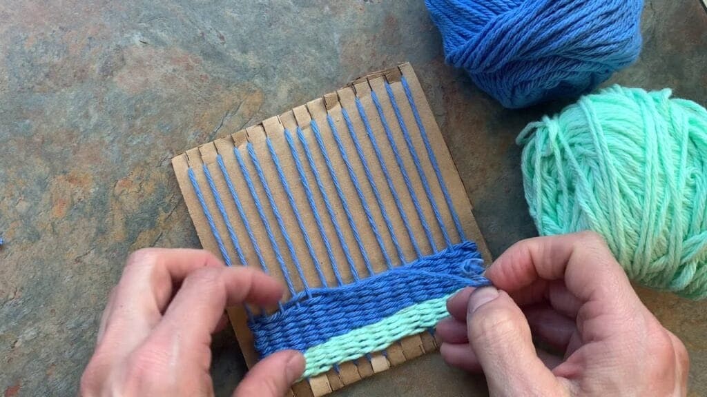 Cardboard Loom Weaving
